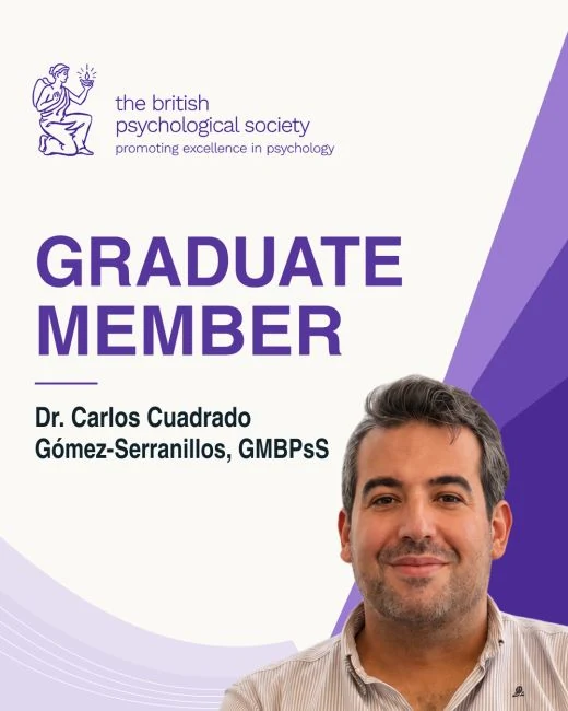 Tarjeta de Carlos Cuadrado: British Psychological Society, Graduate Member · GMBPsS