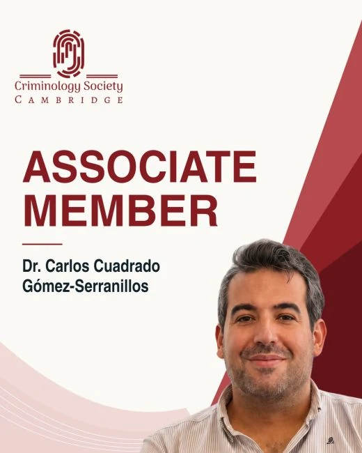 Tarjeta de Carlos Cuadrado: Criminology Society, Cambridge, Associate Member